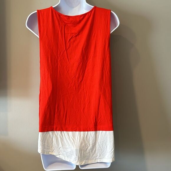 Calvin Klein Women's Orange Round Neck Sleeveless Blouse Top Size Large - Picture 4 of 8